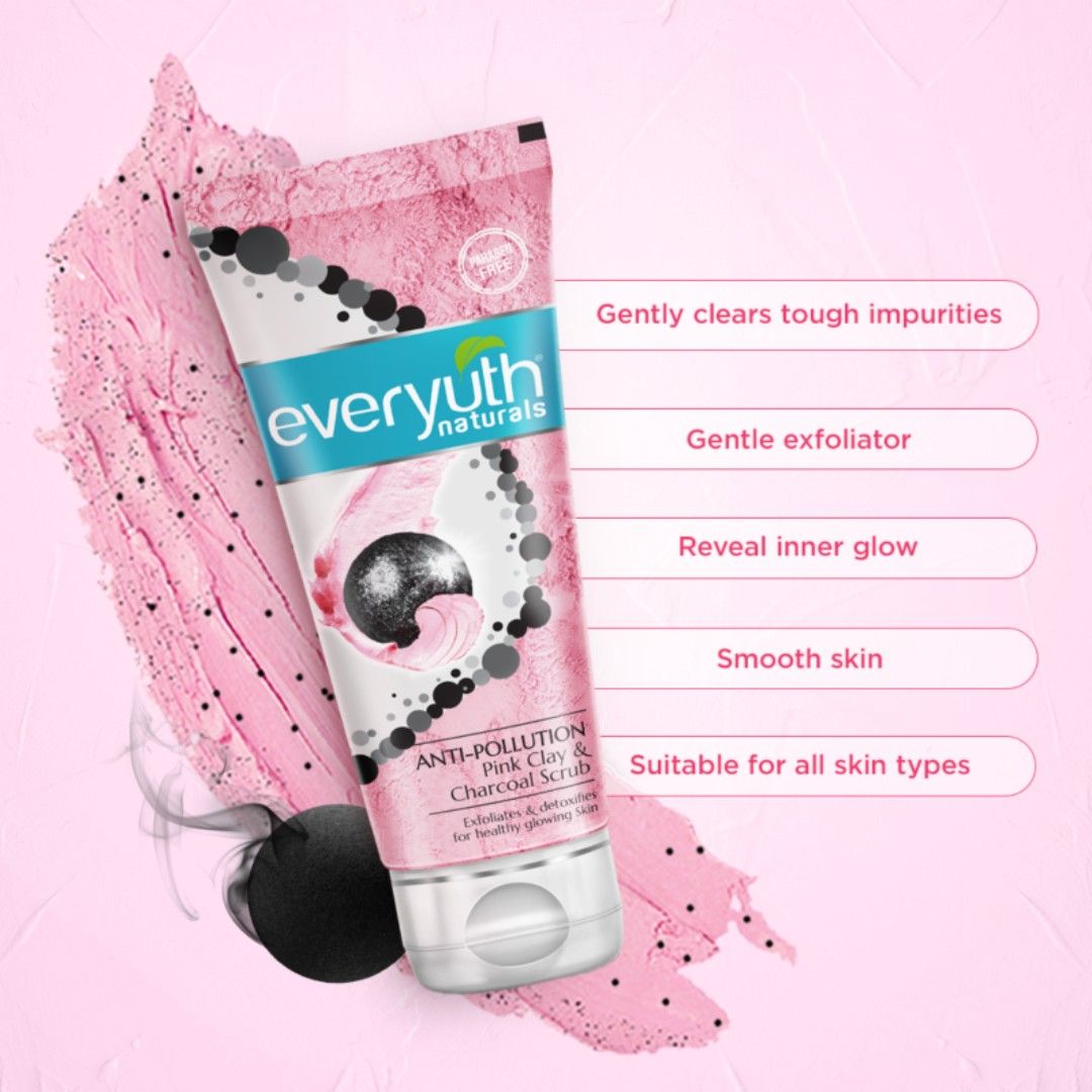 Anti Pollution Pink Clay & Charcoal Scrub