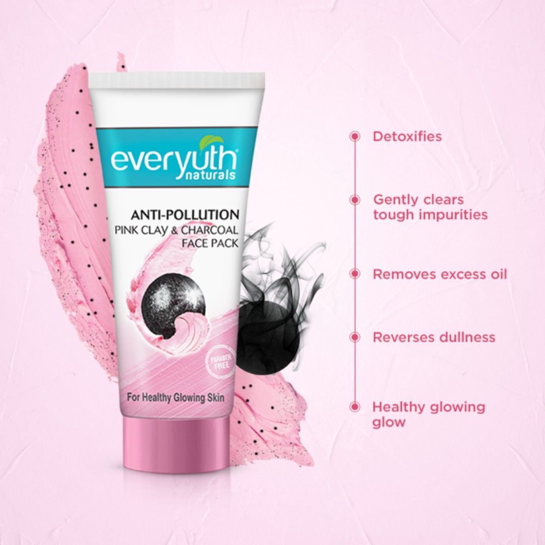 Anti Pollution Pink Clay & Charcoal Face Pack
