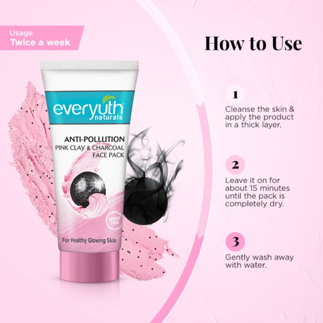Anti Pollution Pink Clay & Charcoal Face Pack