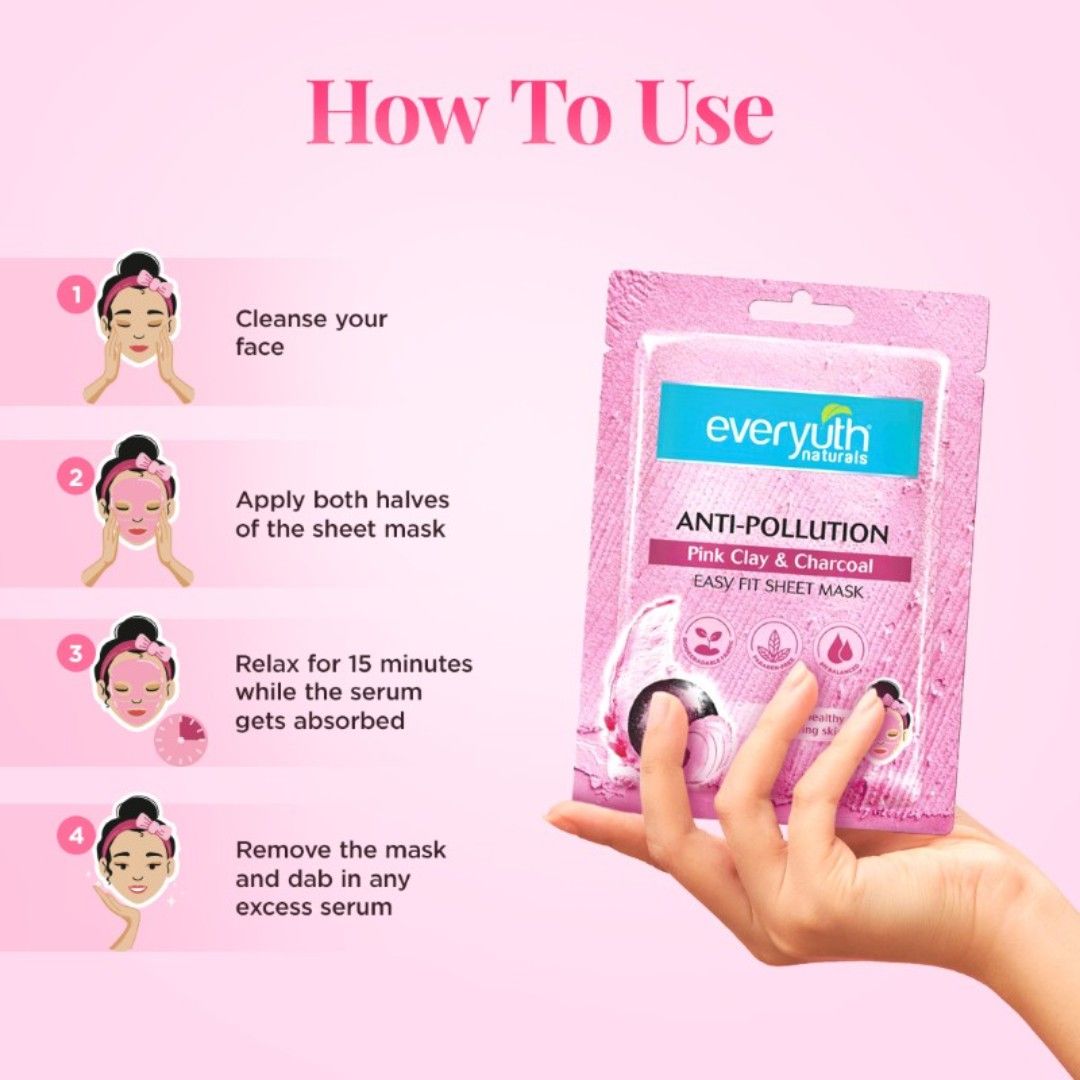 Anti Pollution Sheet Mask - Pink Clay & Charcoal