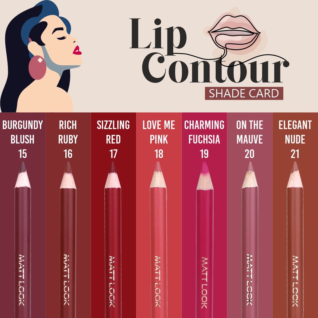 Colorite Lip Contour Professional Matte Lip Color Pencil