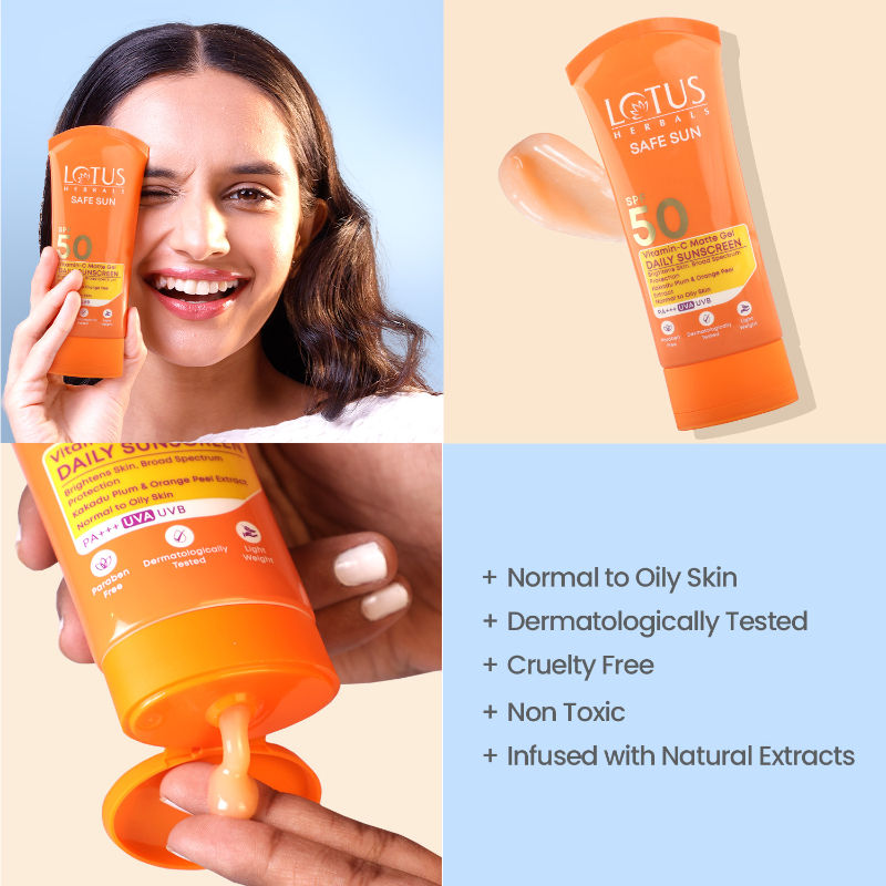 SafeSun Vitamin C Matte Gel Daily Sunscreen SPF 50 PA+++ | For All Skin Types