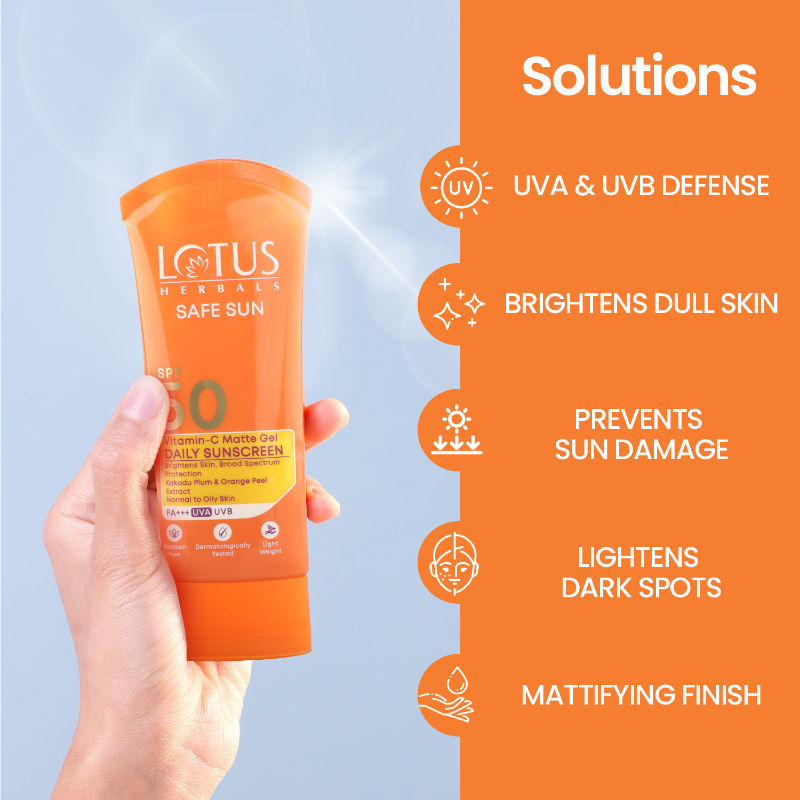 SafeSun Vitamin C Matte Gel Daily Sunscreen SPF 50 PA+++ | For All Skin Types