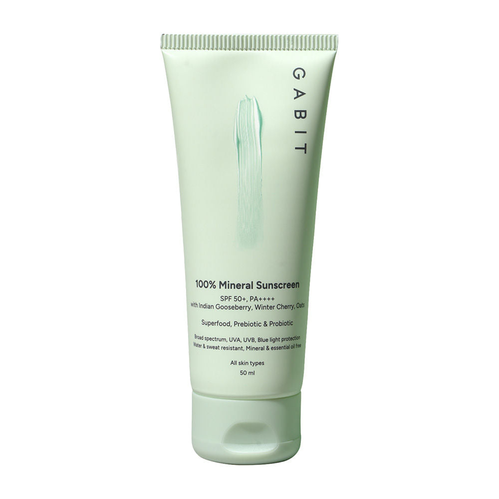 100% Mineral Sunscreen SPF 50 PA++++ With Vitamin E, No White Cast, Blue Light Protection
