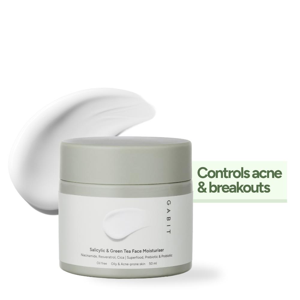 Salicylic Acid & Green Tea Face Moisturiser For Acne, Blackheads, Open Pores & Oily skin