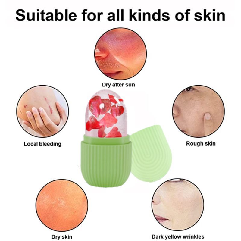 Ice Roller Massage for Face Toning - Green