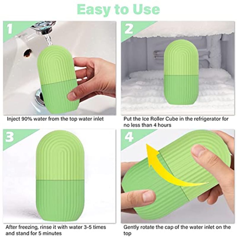 Ice Roller Massage for Face Toning - Green