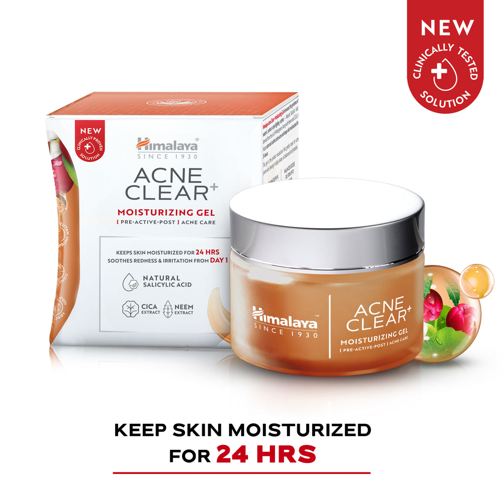 Acne Clear+ Moisturizing Gel with Natural Salicylic Acid For Active Acne & Oily Skin