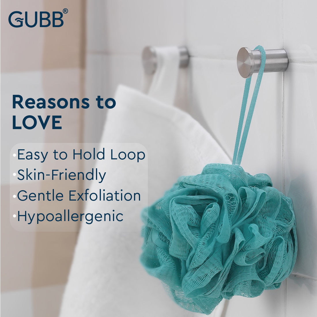Luxe Bath Sponge Round Loofah For Women & Men - Pebble