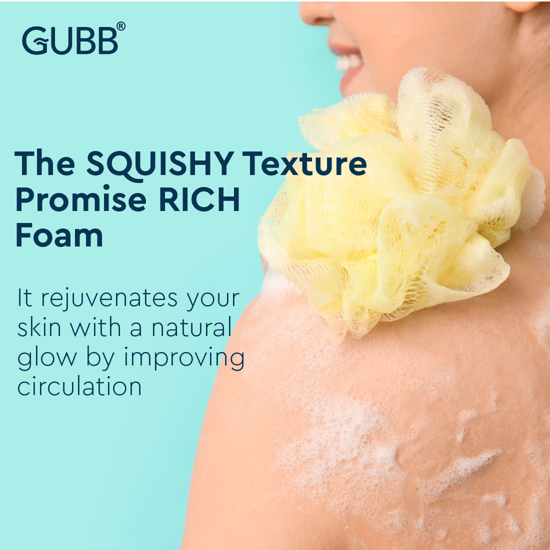 Luxe Bath Sponge Round Loofah For Women & Men - Pebble