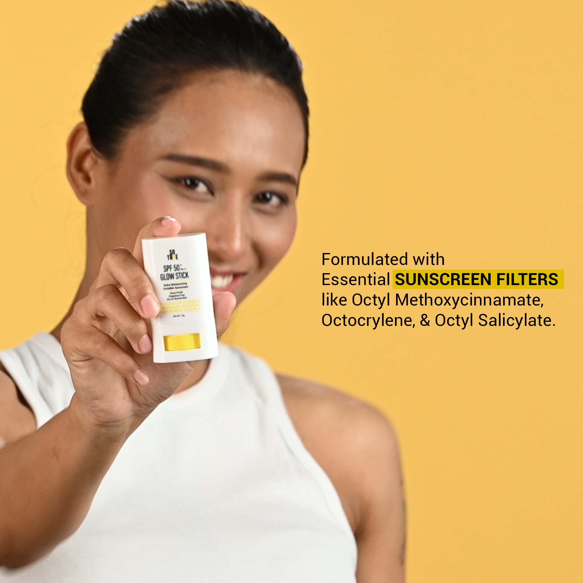 SPF 50+ Glow Stick Sunscreen For Invisible, Lightweight & Water Resistant