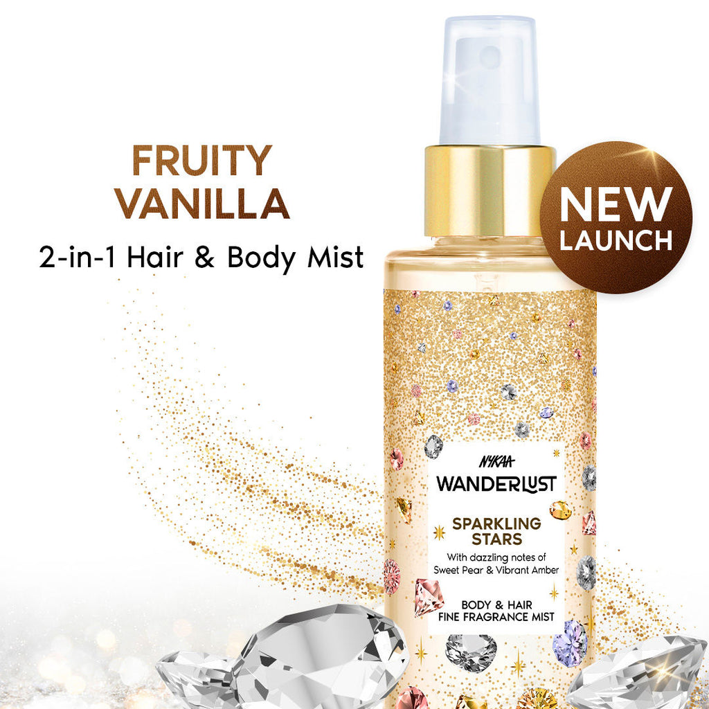Nykaa Wanderlust Bestseller 2-in-1 Body & Hair Perfume Mist Long Lasting Fragrance - Upto 8 hours - Sparkling Stars
