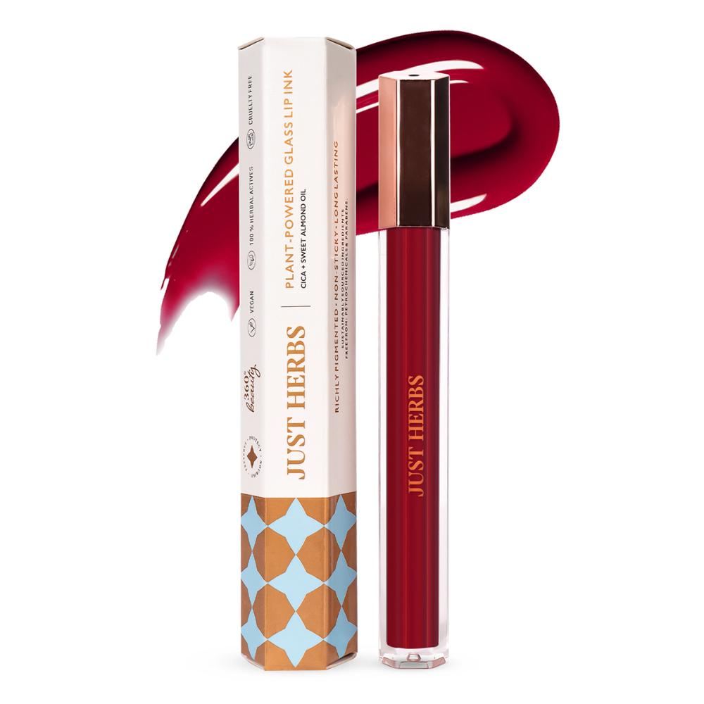 Plant-Powered Glossy Glass Lip Ink Long Stay Liquid Lipstick - Frosty Berry