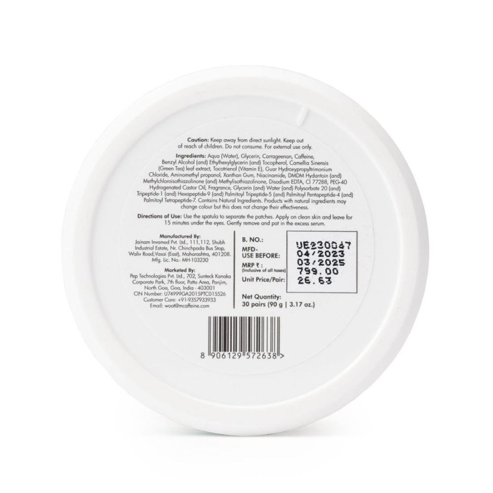 Green Tea Hydrogel Under Eye Patches with 1% Caffeine for Fine Lines & Hydration