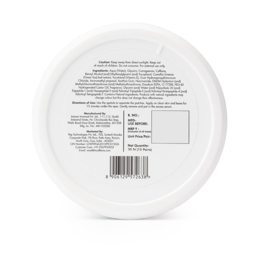 Green Tea Hydrogel Under Eye Patches With 1% Caffeine For Fine Lines & Hydration