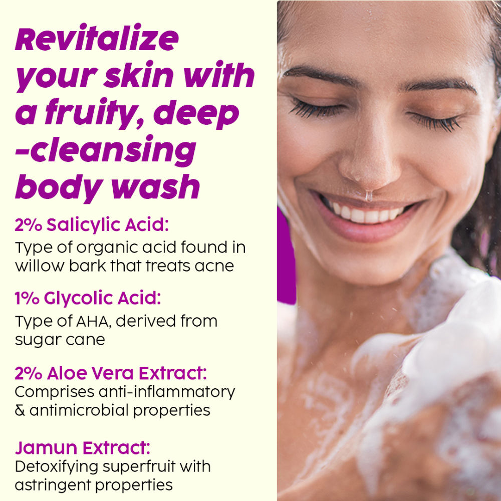 2% Salicylic Acid Body Wash For Body Acne, Deeply Exfoliating Dead Skin Cells, Moisturizes Skin