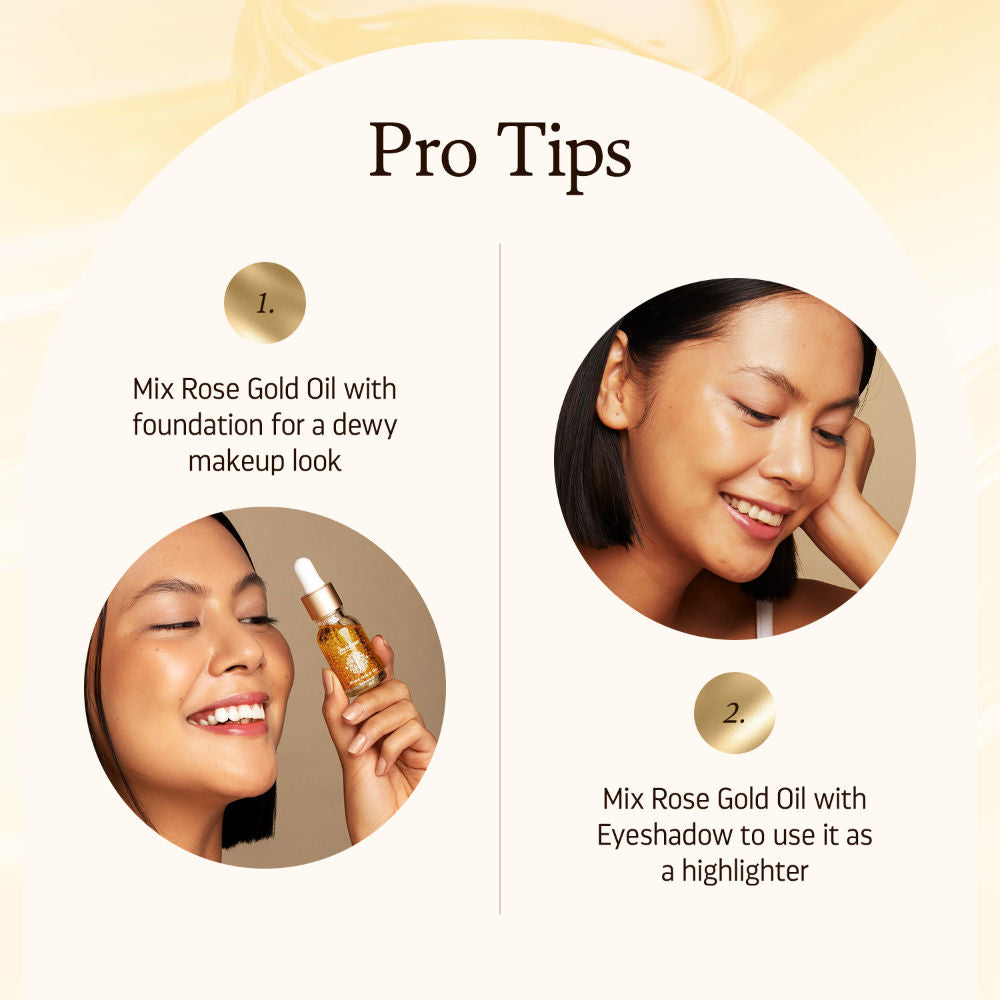 24k Rose Gold Face Primer Oil Lightweight Hydration & Radiant Finish