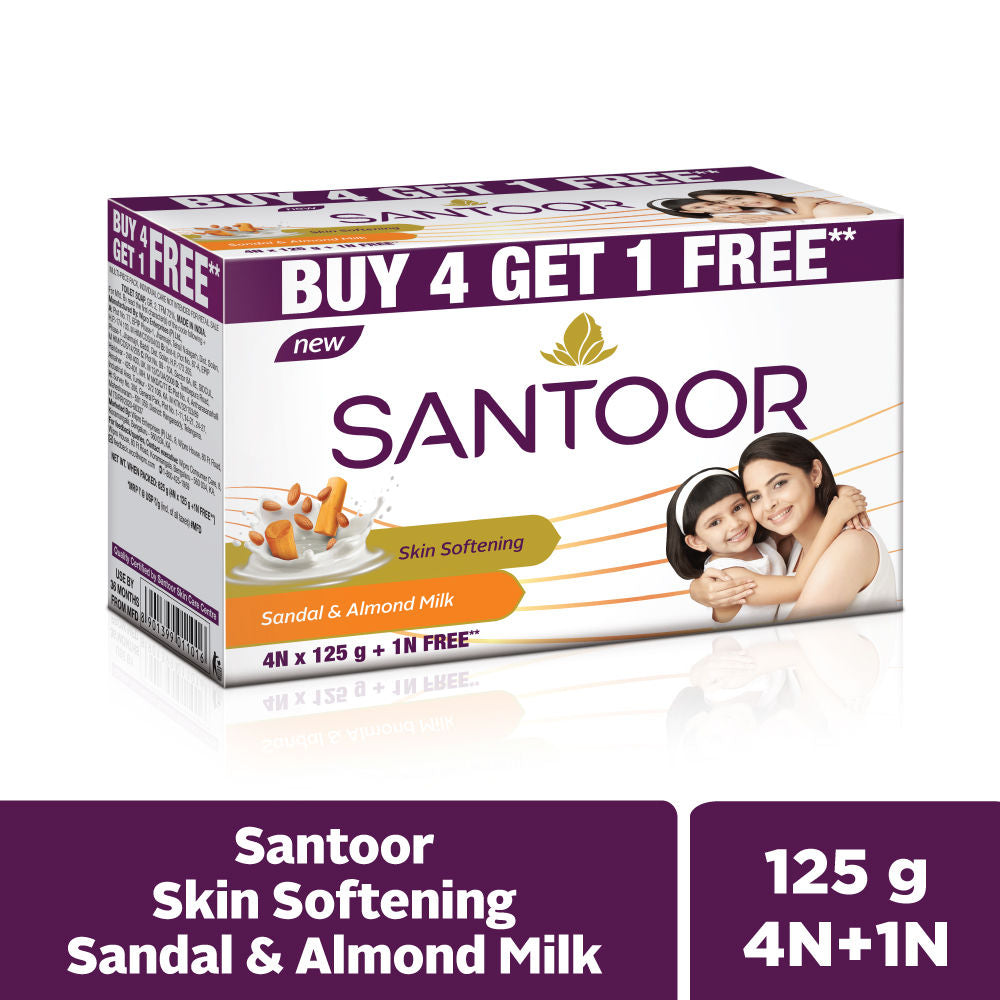 Sandal And Almond Milk Soap (Buy 4 Get 1 Free 125g Each)