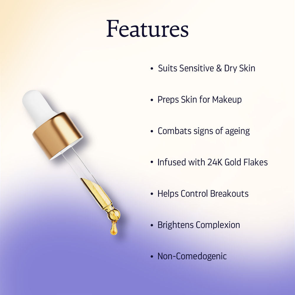 Wonder Gold Oil 24K Gold Infused Makeup Face Primer (For Dry Sensitive Skin)