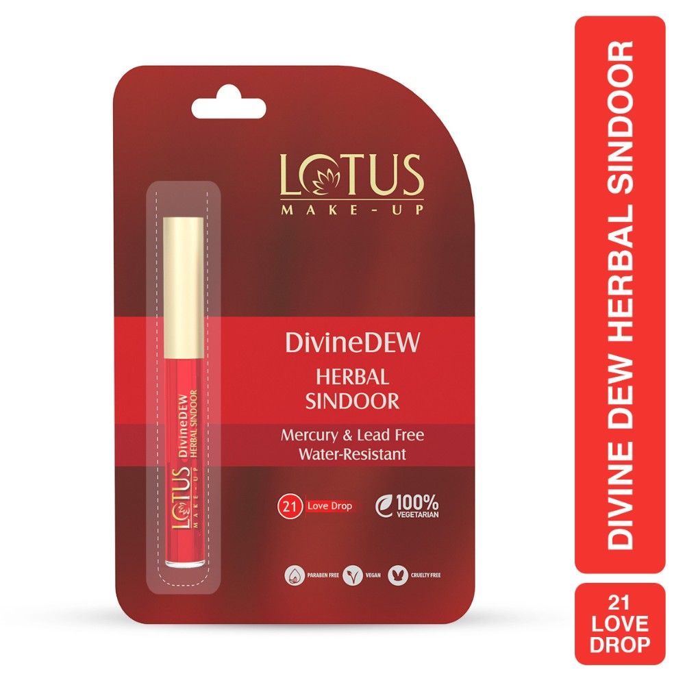 Lotus Make-Up Divine Dew Herbal Liquid Sindoor Love Drop, Water & Smudge Resistant,Long Lasting