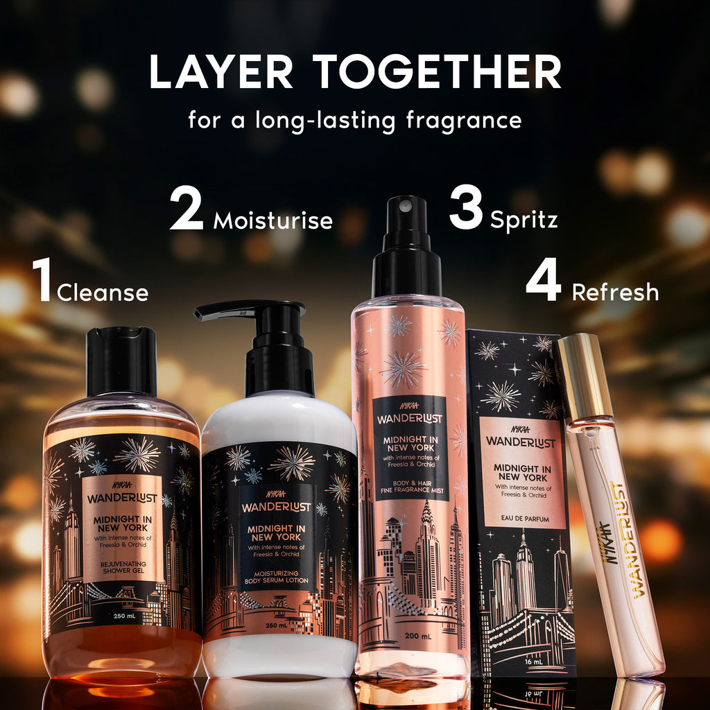 Midnight in New York Hydrating Body Wash Niacinamide Vit E Musk Orchid Caramel Lily