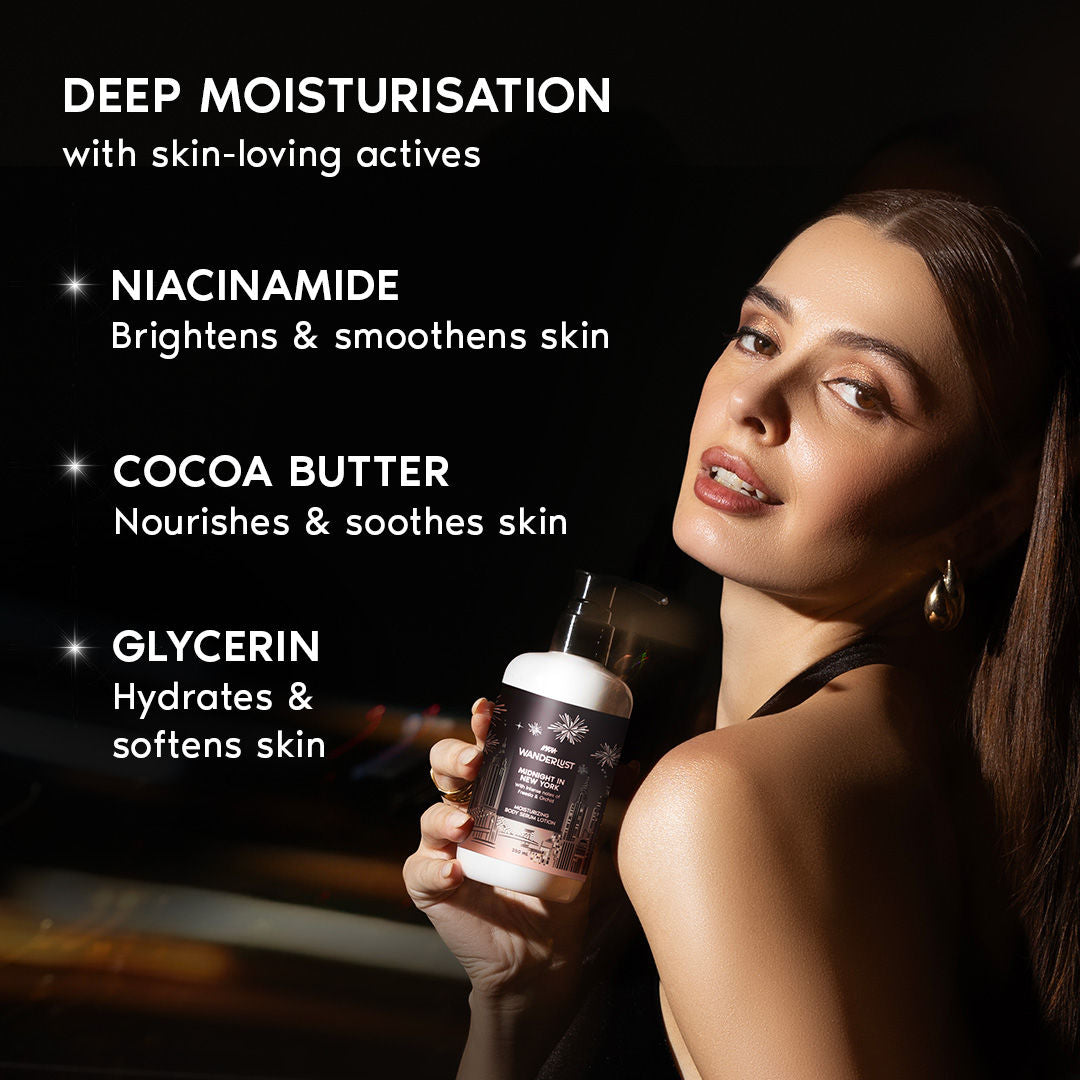 Midnight in New York Moisturising Brightening Body Lotion Niacinamide Vit E Orchid