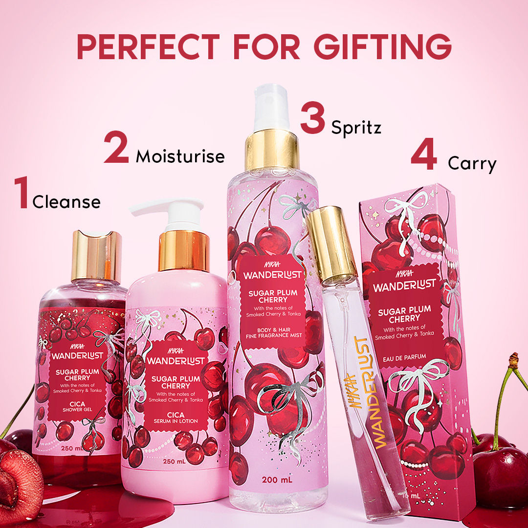 Sugar Plum Cherry Perfume Shower Gel With Cica, Vitamin E (Raspberry, Rose Perfume)