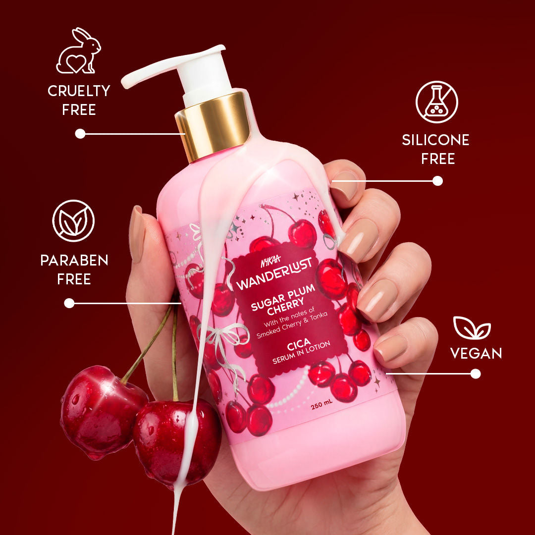 Sugar Plum Cherry Perfume Body Lotion - Upto 24 Hrs Moisturisation