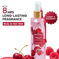 Sugar Plum Cherry Body & Hair Perfume Mist Long Lasting Fragrance (Raspberry, Rose)