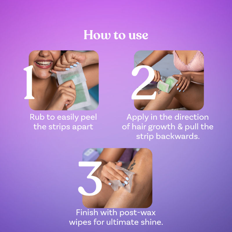 Women Full Body Wax Strips For Sensitive Skin- (8+2 Strips) - Hair Removal With Aloe Vera Gel