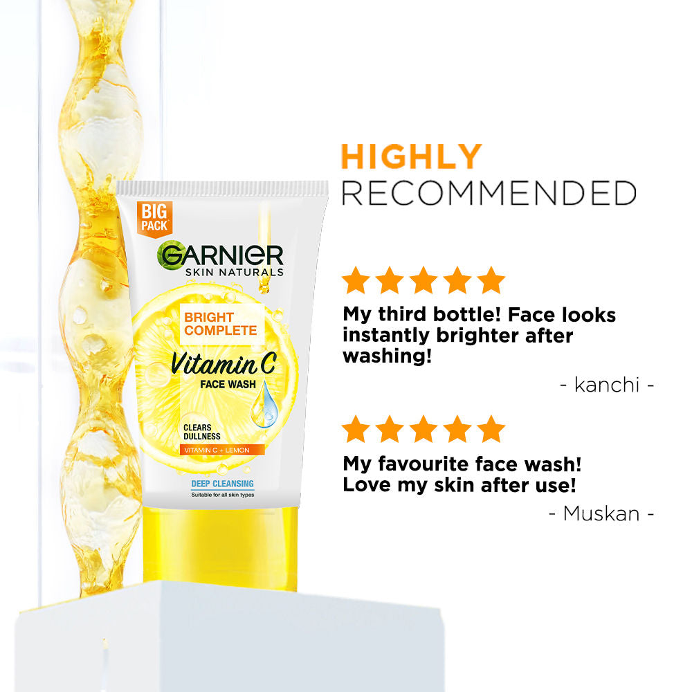Vitamin C Gel Face Wash for Brighter Skin Gently Cleanses Skin & Removes impurities
