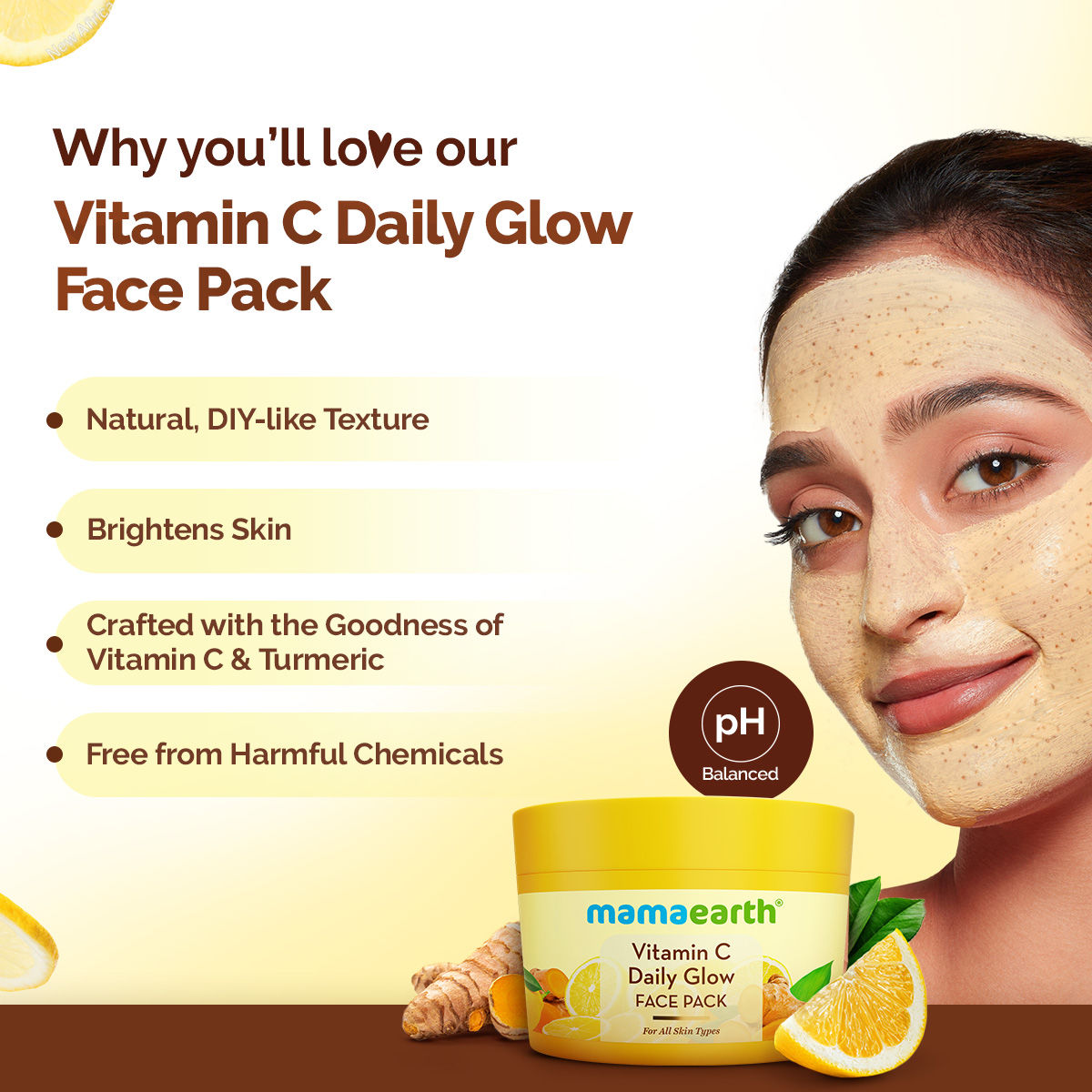 Vitamin C Daily Glow Face Pack for Refreshing, Rejuvenating & Brightening Skin