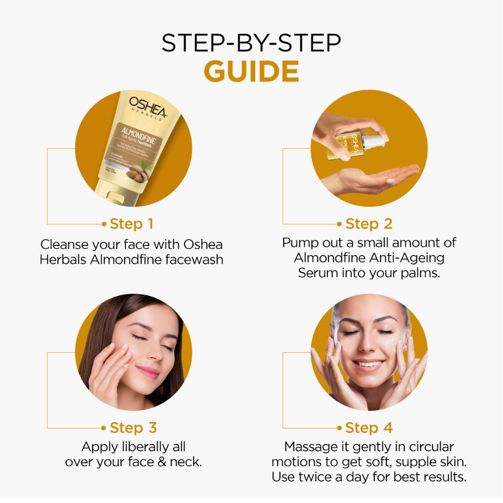 Almondfine Face Serum With Grapefruit & Apple Extracts Reduces Wrinkles & Fine Lines