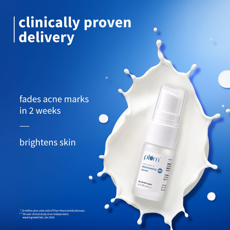 10% Niacinamide Brightening Face Serum with Rice Water & Ferment - Fades Blemishes & Acne Marks