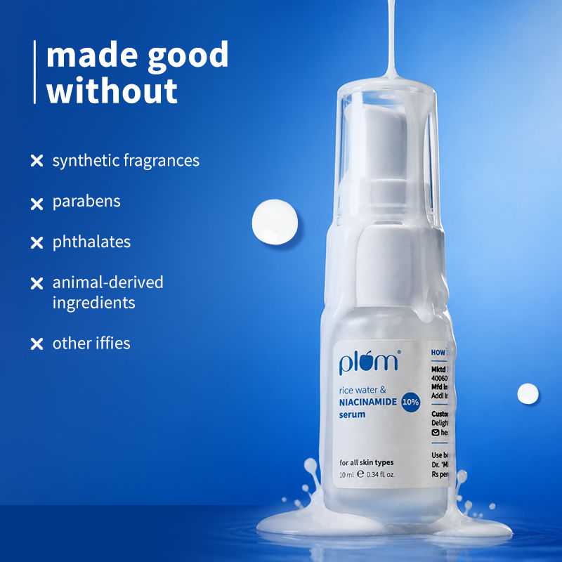 10% Niacinamide Brightening Face Serum with Rice Water & Ferment - Fades Blemishes & Acne Marks