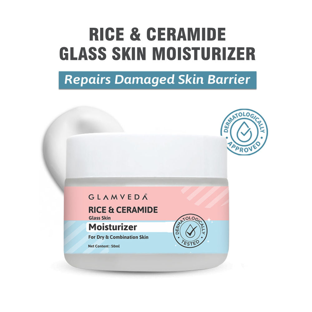 Korean Rice & Ceramide Lightweight Face Moisturizer Cream For Glass Skin