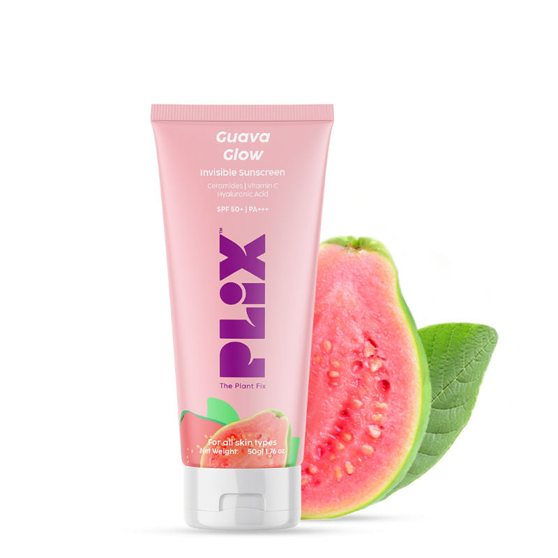 SPF 50+ Guava Glow Invisible Sunscreen Gel For UV A, UV B Protection with Ceramides and Vit C