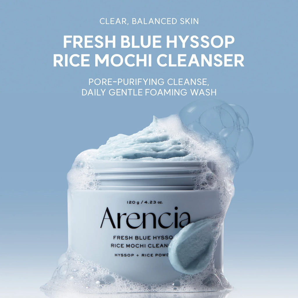 Fresh Blue Hyssop Rice Mochi Cleanser - Gentle Exfoliating Pore Care Korean Double Cleanser