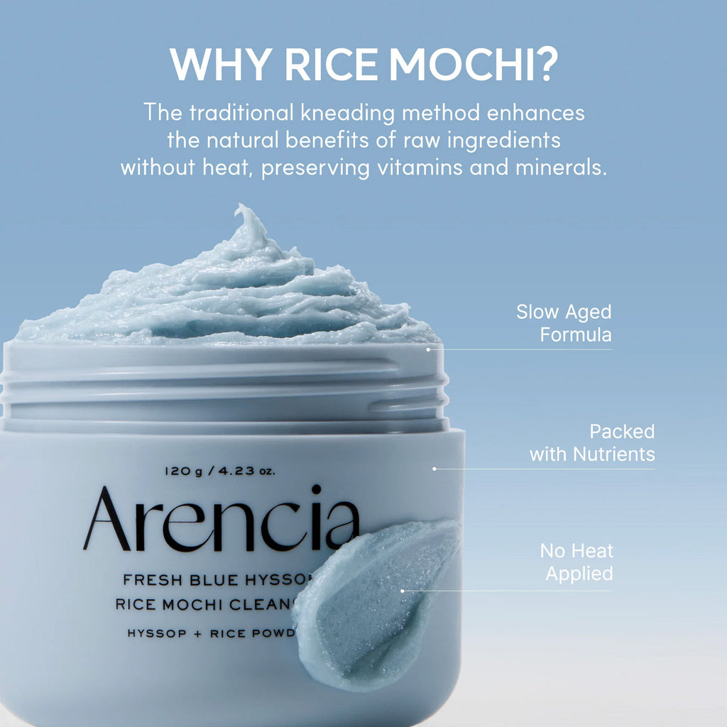 Fresh Blue Hyssop Rice Mochi Cleanser - Gentle Exfoliating Pore Care Korean Double Cleanser