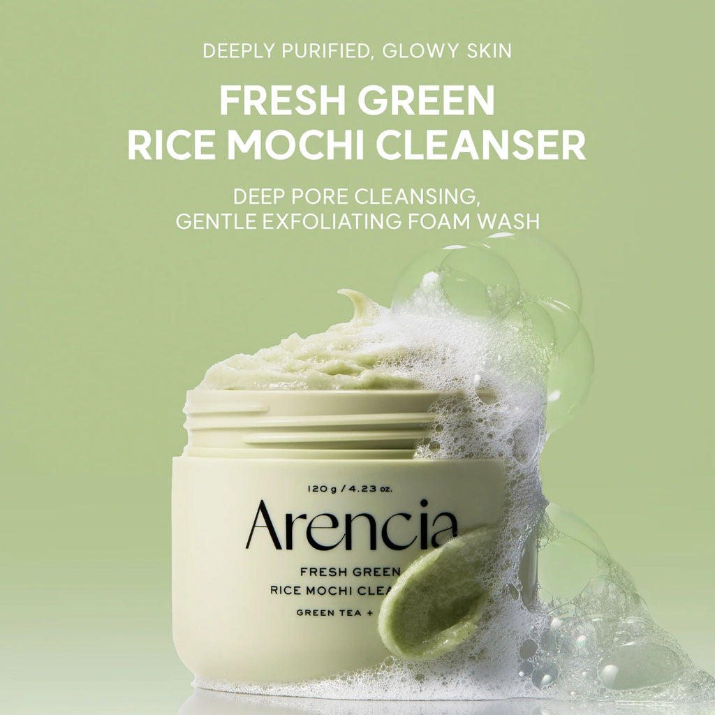 Fresh Green Rice Mochi Cleanser - Korean Cleanser, Mask & Makeup Remover, Reduces Blackheads