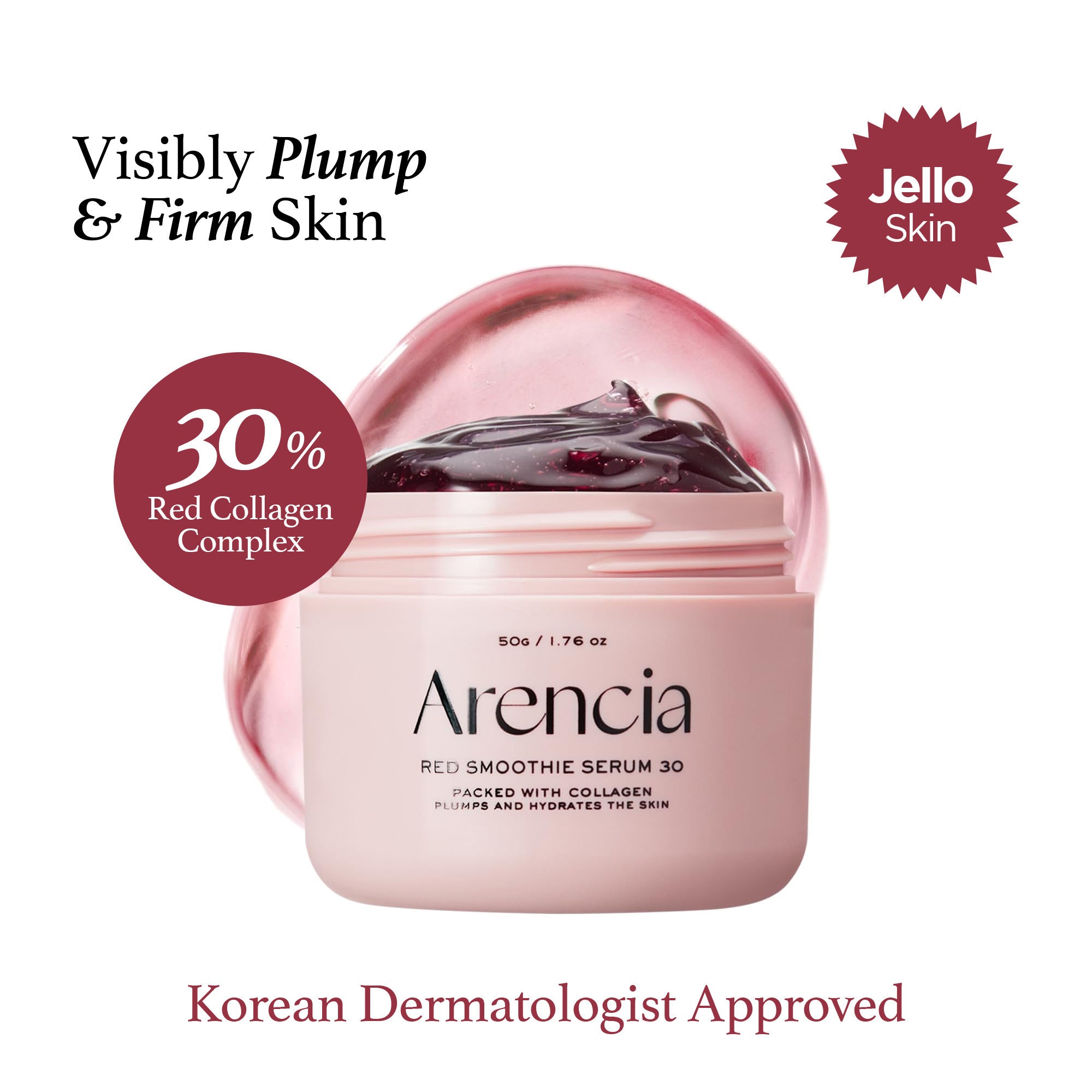 Red Smoothie Serum 30 - Anti-Aging Korean Serum with Vegan Collagen, Niacinamide & Peptides