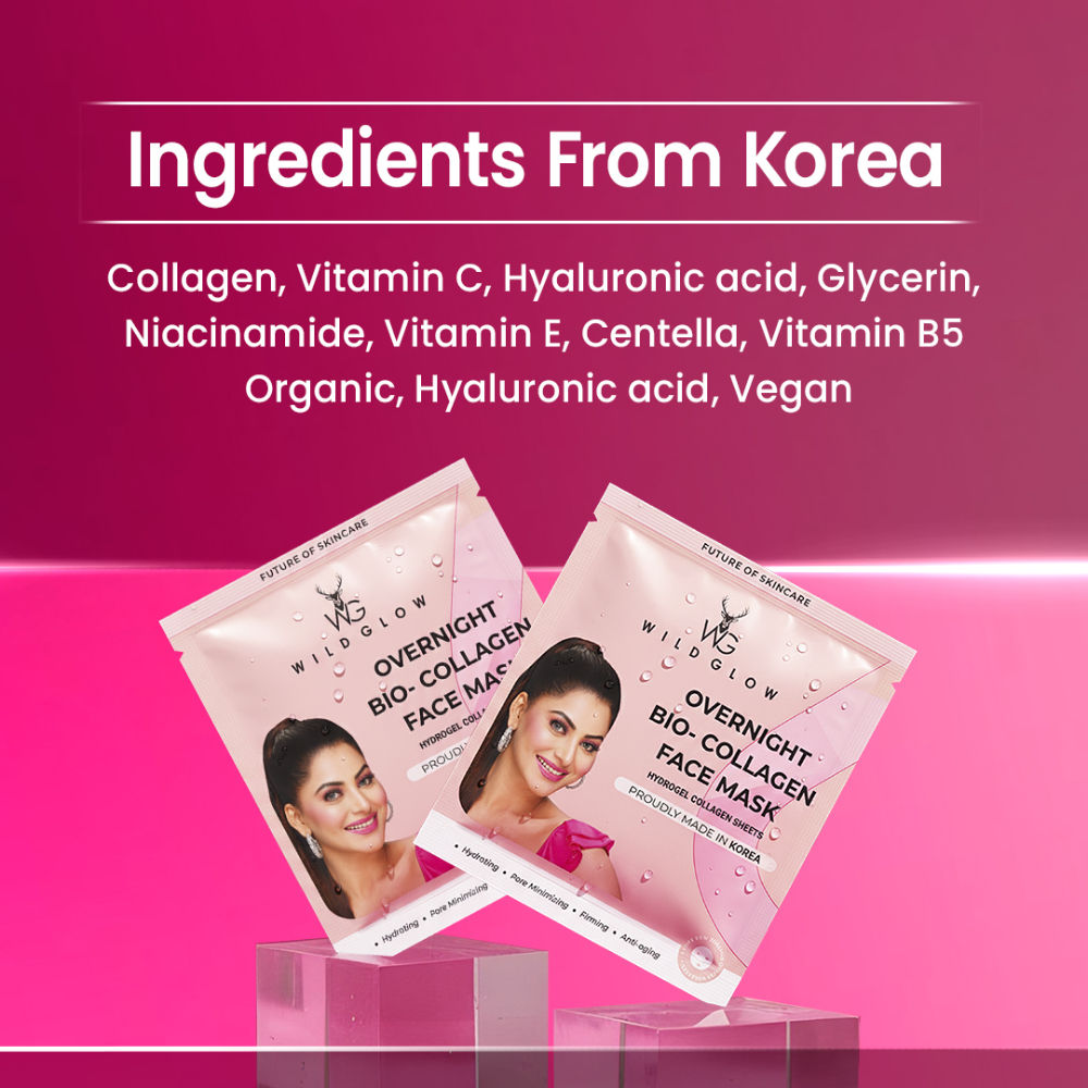 Korean Glass Skin Bio-Collagen Overnight Face Mask - Pack of 1