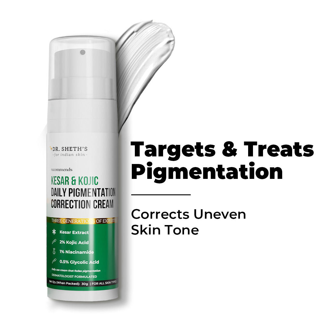 Kesar & 2% Kojic Acid Daily Pigmentation Correction Cream I Provides Even Skin Tone |30G