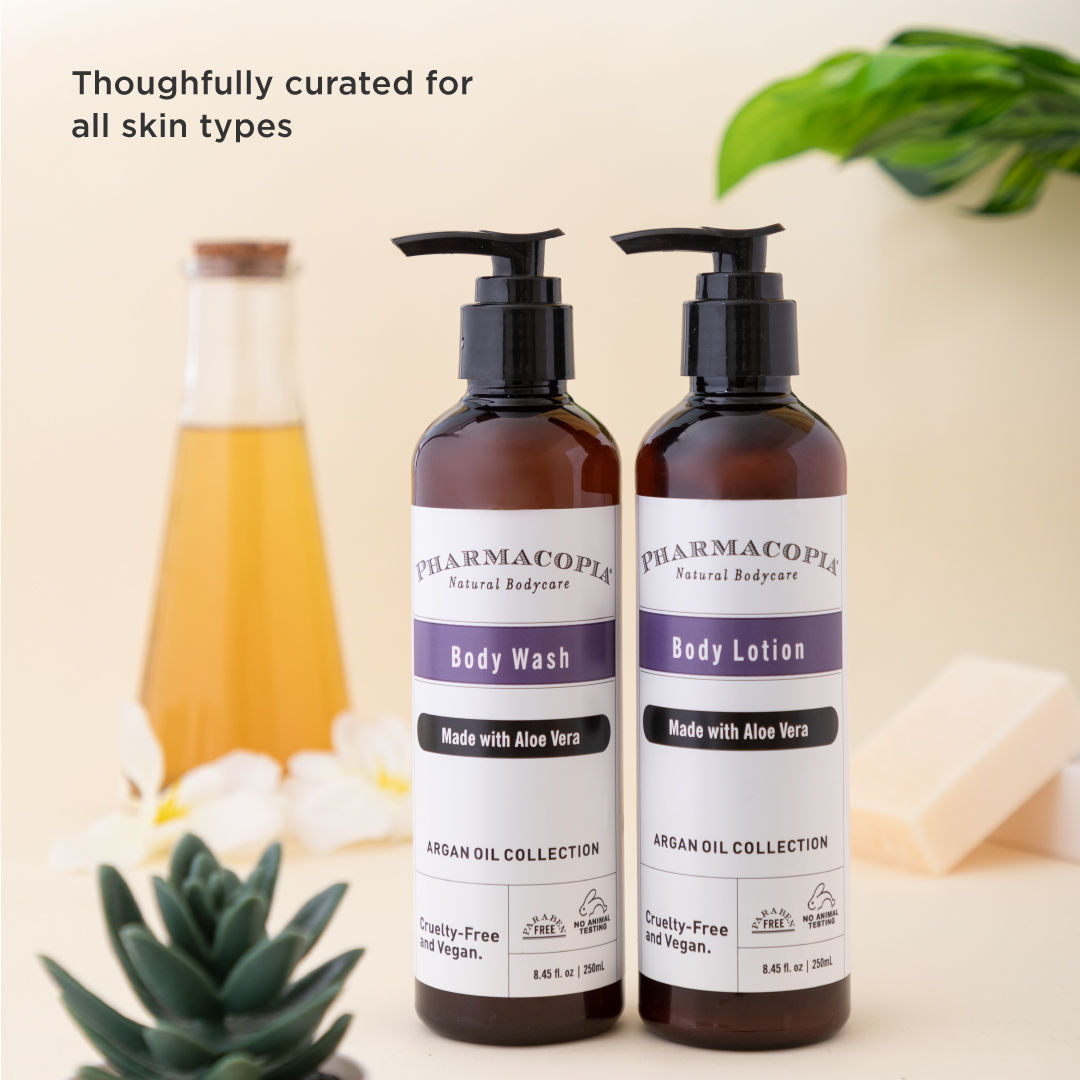 Pharmacopia Argan Oil & Aloe Vera Organic Body Wash, 100% Vegan And Paraben Free