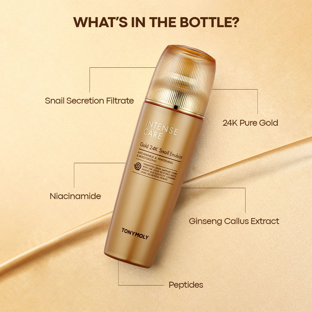 Korean Intense Care Gold 24K Snail Emulsion to Nourish, Firm & Rejuvenate Dull, Tired Skin