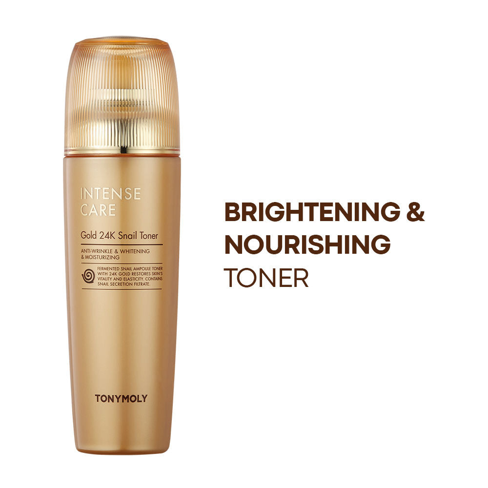 Korean Intense Care Gold 24K Snail Toner to Hydrate, Soothe & Brighten Dull, Mature Skin