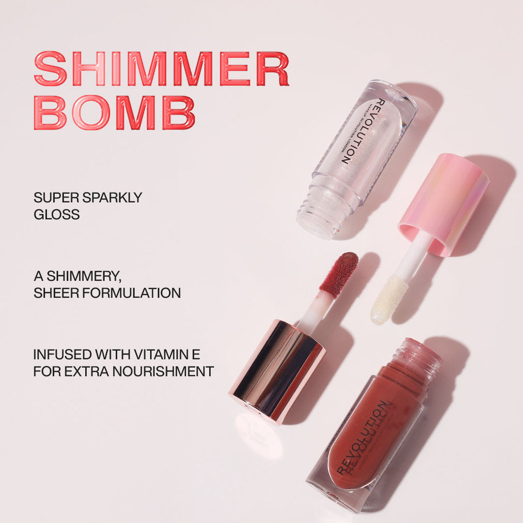 Shimmer Bomb Lipgloss-Infused With Vitamin E For Extra Nourishment - Beam Pearl