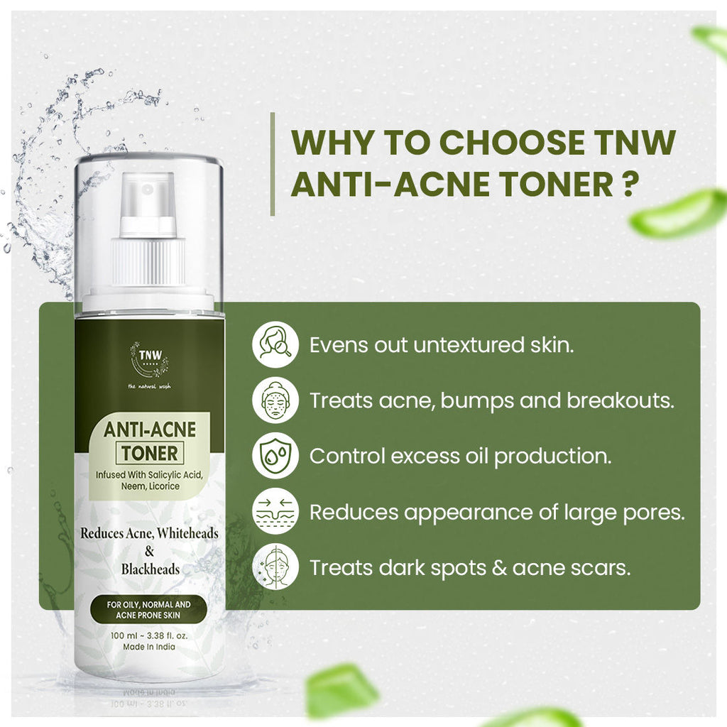 Anti Acne Toner with Salicylic acid, Controls sebum, Tightens pores