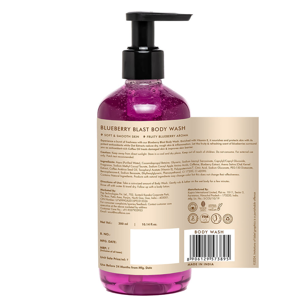 Blueberry Blast Body Wash With Fruity Fresh Blueberry Aroma, Deep Cleansing For Soft Skin