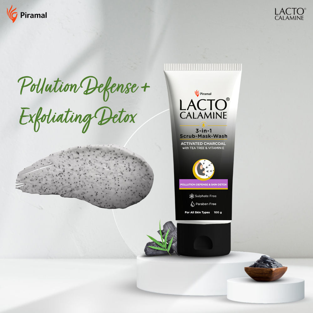 3 - In - 1 Charcoal Face Scrub - Mask - Wash